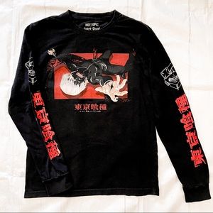 Tokyo Ghoul Anime Kaneki Ken Graphic Long Sleeve T-Shirt XS